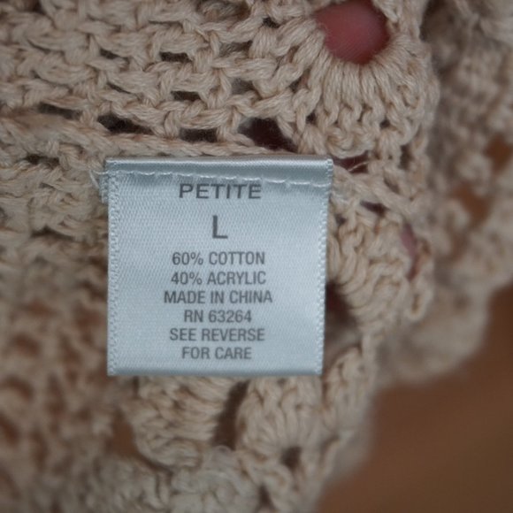 Dress Barn Tan Knit Cardigan Top‎ Size Large Petite - Picture 7 of 7